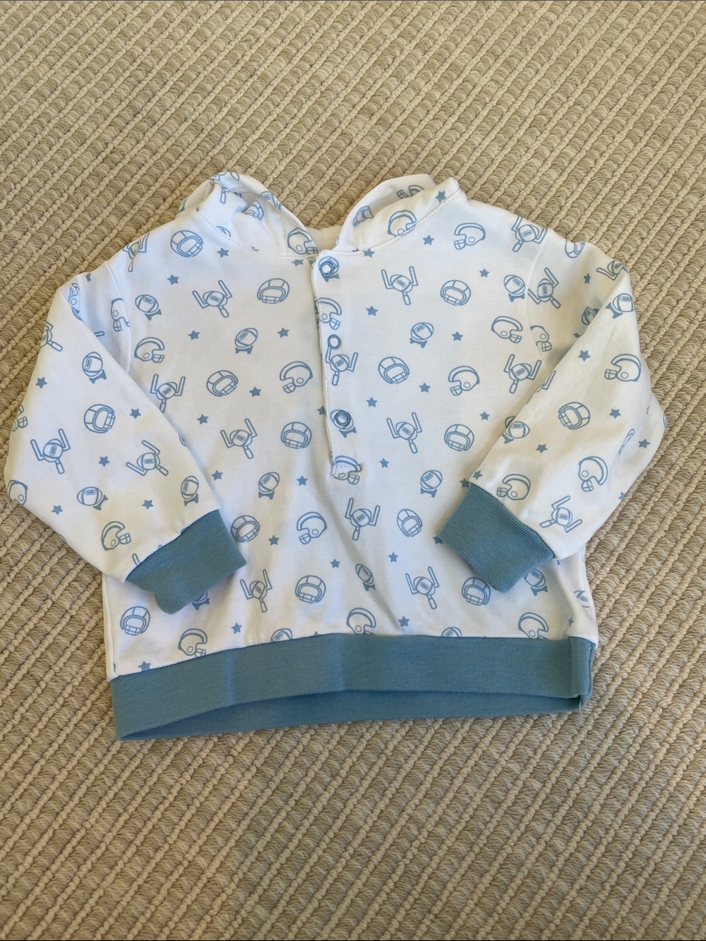 Kissy Kissy White Pullover Sweatshirt with Light Blue Space Print